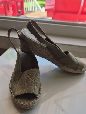 Clarkes Artisan Espadrille Slingback Wedge Sandals - Taupe